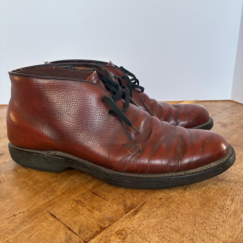 Stuart McGuire Vintage Mens 8.5 D Mahogany Leather Chukka Boots 366045 Brown